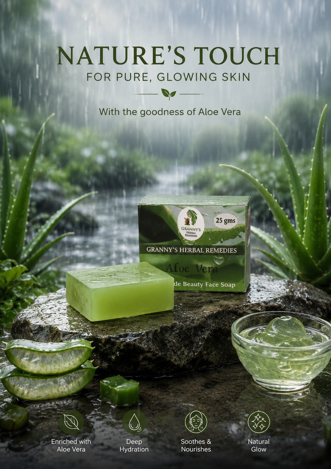 Granny's Aloe Vera Face Beauty Soap - Small  Granny's Herbal